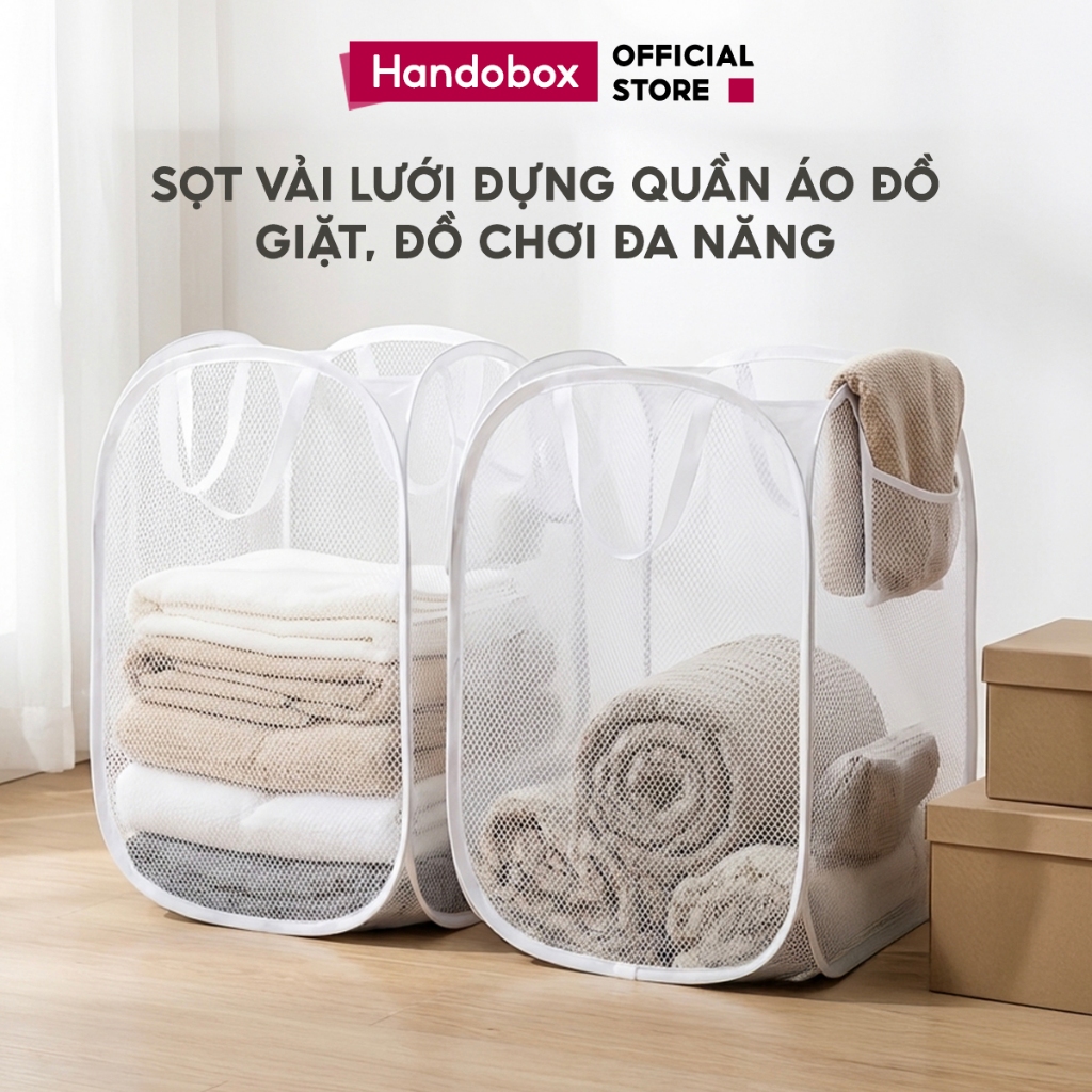 Giỏ Đựng Quần Áo Cỡ Lớn Gấp Gọn Handobox Sọt Đựng Đồ Vải Đựng Quần Áo Giặt Đa…