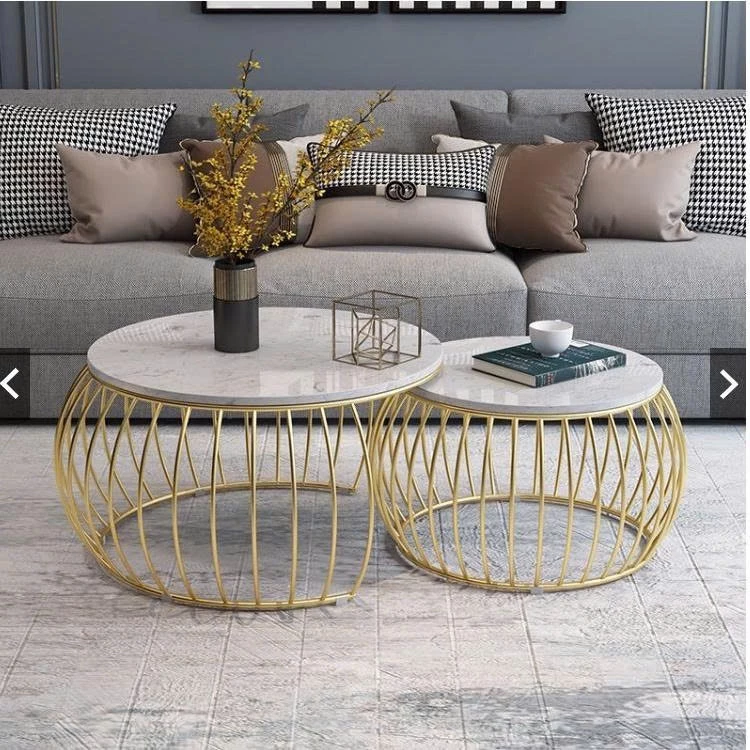 Bàn Trà Đôi Tròn Mặt Đá 3D VM – Vân Đẹp Chuẩn Luxury – Setup Nhà Xịn – Chất Liệu Cao Cấp