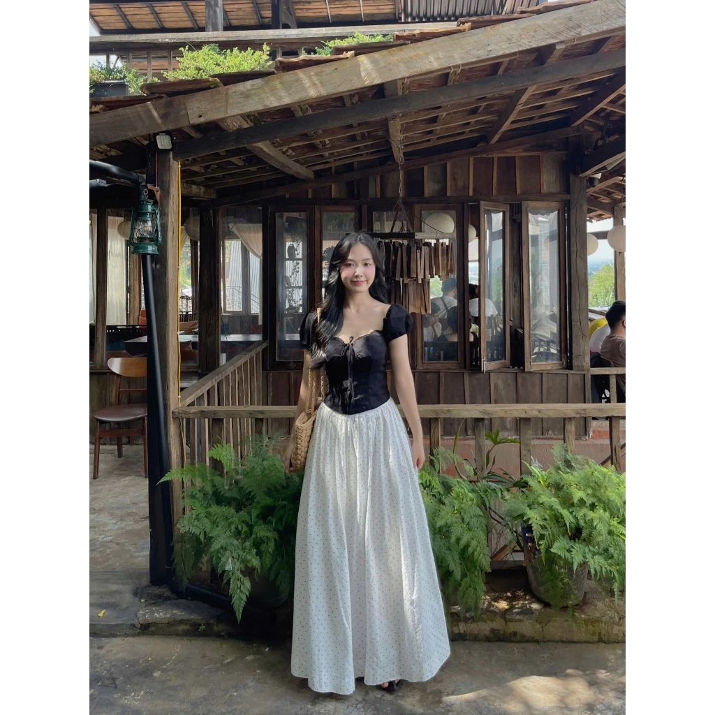 Chân Váy Dài Bi Tùng Xòe [Một Mẩu House]