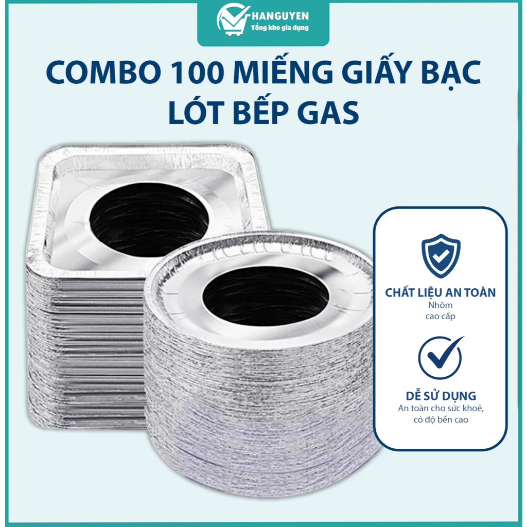 Combo 100 miếng giấy bạc lót bếp gas chịu nhiệt cao chống bẩn hiệu quả hỗ trợ giữ bếp luôn sạch đẹp