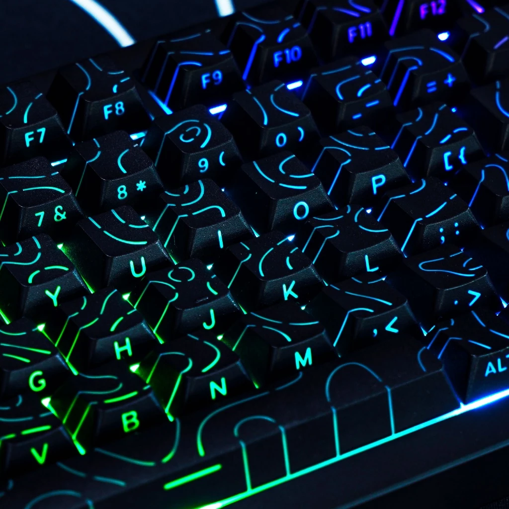 Bộ Keycap DARK ALIEN Series Họa Tiết Gradient Contour Xuyên Led Nhựa PBT Profile OEM