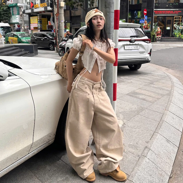 AB HOUSE - Quần Kaki jeans ống suông túi nối thân TINO thời trang nam nữ