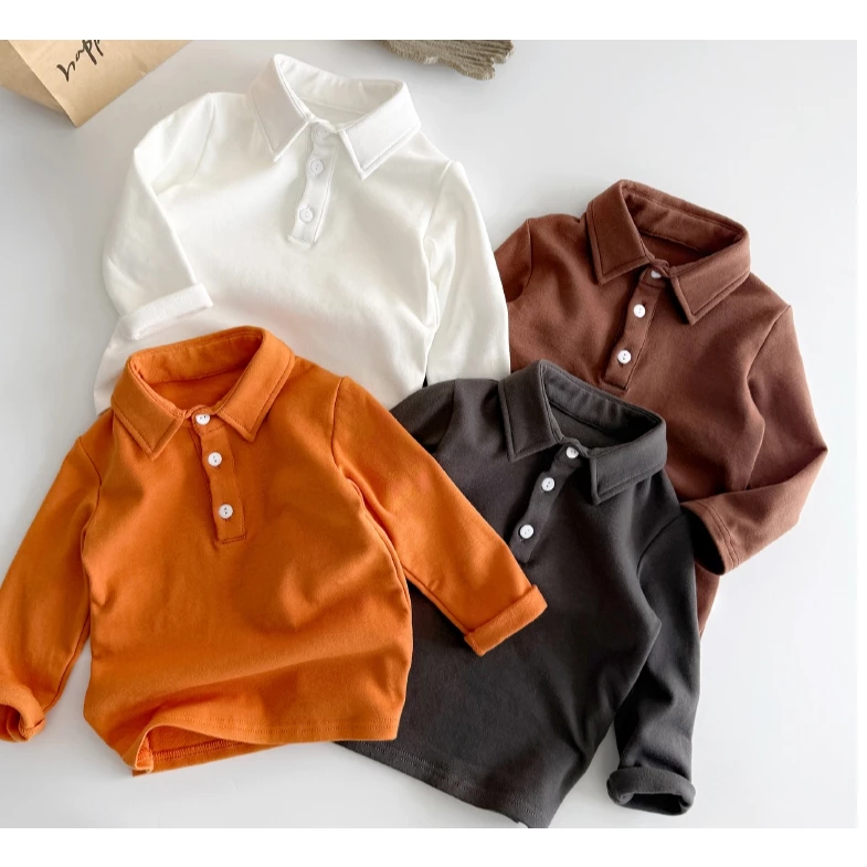 Áo polo dài tay cho bé trai bé gái chất cotton cá sấu thời trang trẻ em MOONBE thu đông áo MB