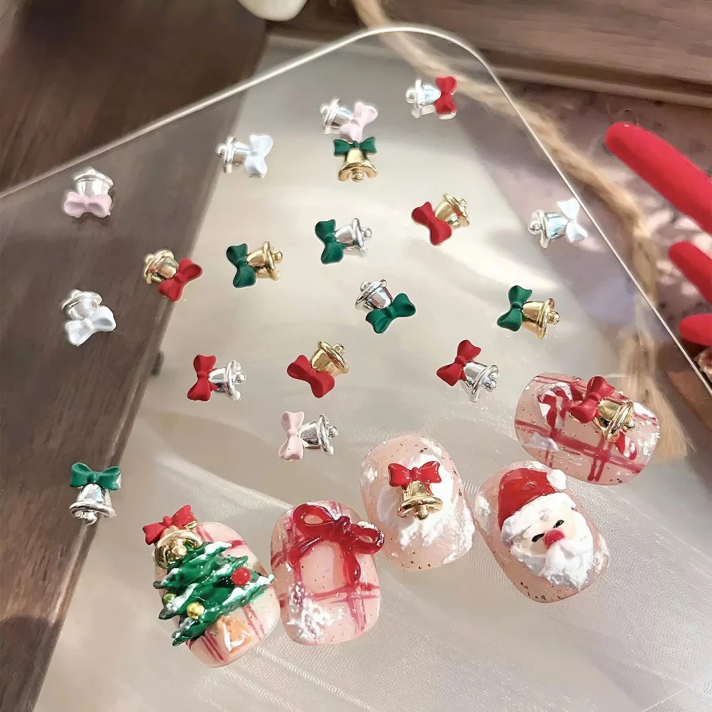 Set 8 Charm Chuông Noel Mix Màu Siêu Xinh Gắn Móng Làm Nail