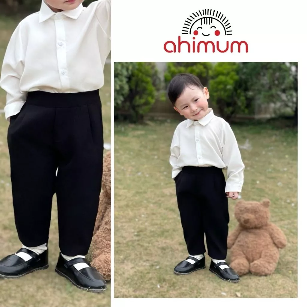 [15.1-VOUCHER 80K] Quần dài cho bé trai Ahimum tuysi mềm chuẩn dáng quần âu bé trai quần tây Hàn Quốc 1–10 tuổi