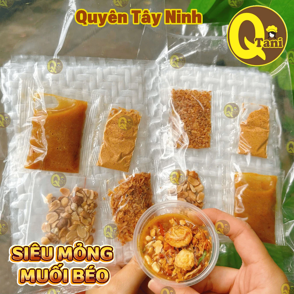 2 Bịch Bánh Tráng Sốt Muối Béo Bánh Tráng Phơi Sương, Dẻo Tôm Chấm Sốt Muối|Quyên Tây Ninh