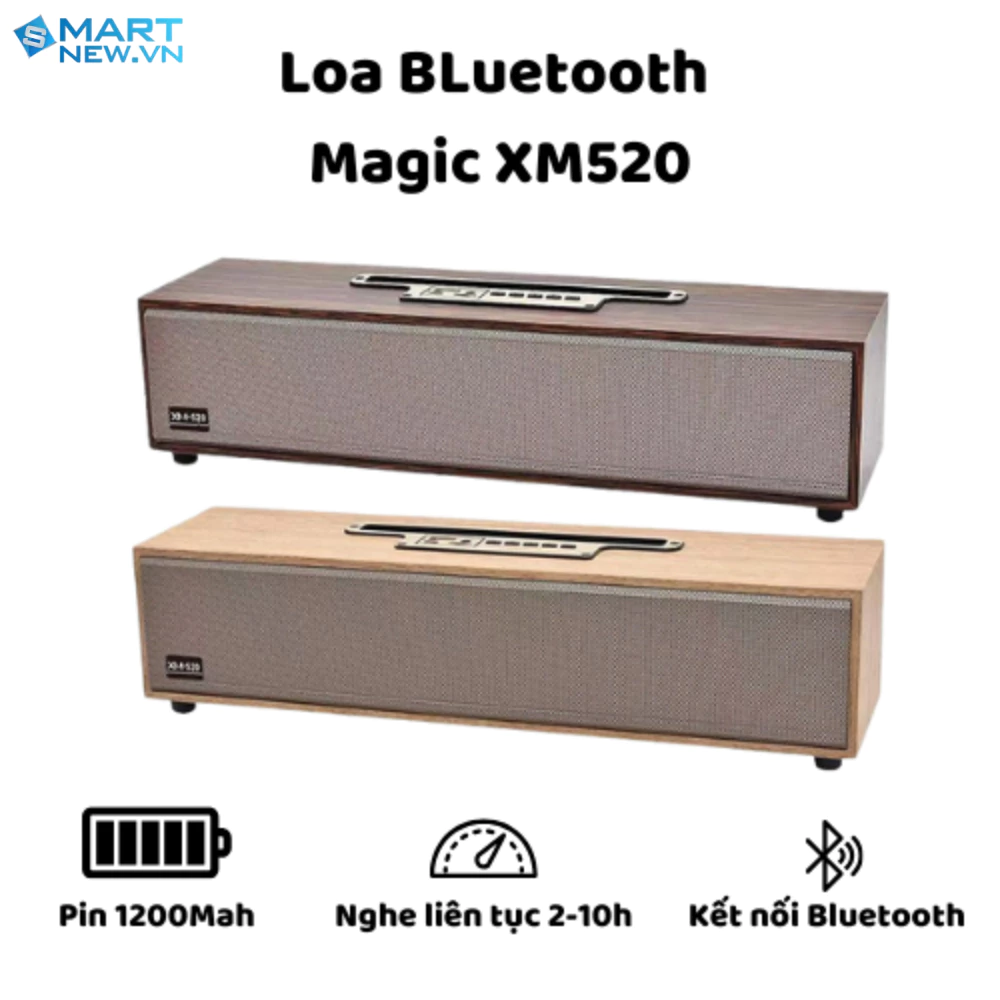 Loa Bluetooth không dây Magic XM520 - Pin 1200mah - Kết nối bluetooth - Nghe nhạc tiên lục 10h tiếng