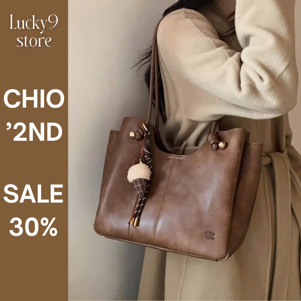 Túi Chio Túi tote Chio'2nd dáng công sở nhiều ngăn đi học đi làm tặng que kem bông treo túi Hs135#
