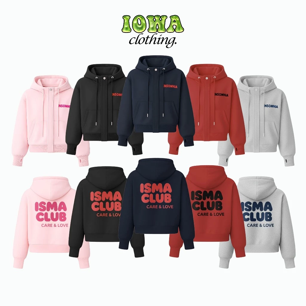 (XẢ HÀNG) Áo Khoác INSOMNIA THÊU FORM BOXY Xỏ Ngón Nỉ BM279, Áo Khoác Nỉ Cúc Bấm Nón 2 Lớp 2 Túi Trong IOWA