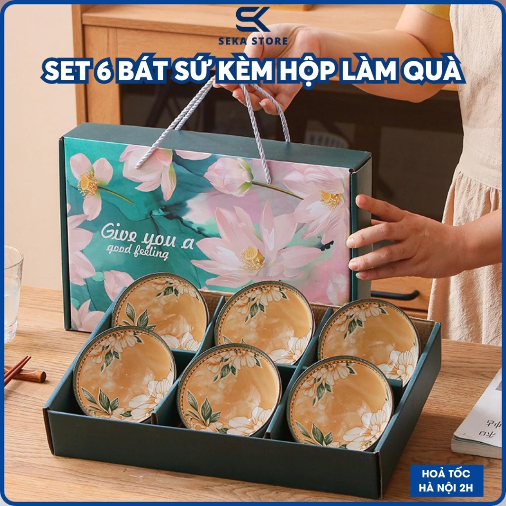 Set 6 Bát Sứ Ăn Cơm Hình Thú Cao Cấp Tặng Kèm 6 Đôi Đũa Gỗ