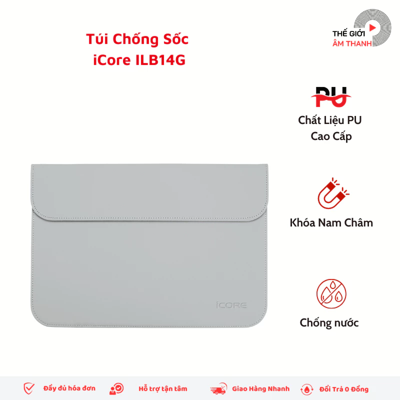 Túi Chống Sốc Laptop 14 inch iCore ILB14G – Mỏng Nhẹ, Chống Nước – Thế Giới Âm Thanh