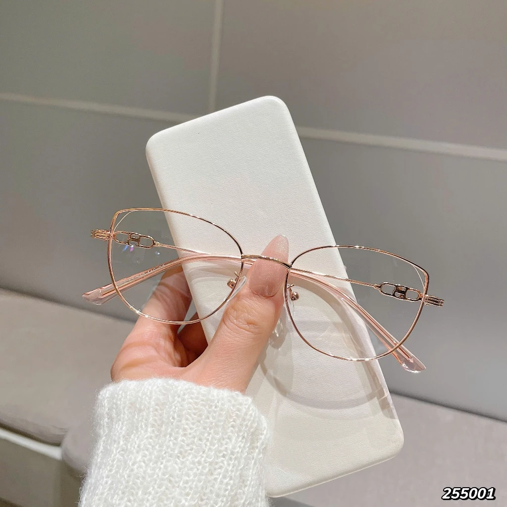 Gọng kính kim loại mắt mèo nam nữ LEO OPTICAL phù hợp mặt to tròn vuông 255001