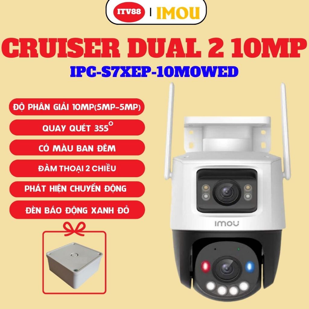 CAMERA IMOU 2 MẮT NGOÀI TRỜI CRUISER DUAL 2 10MP (5mp-5mp) / 6MP (3mp-3mp) S7XEP