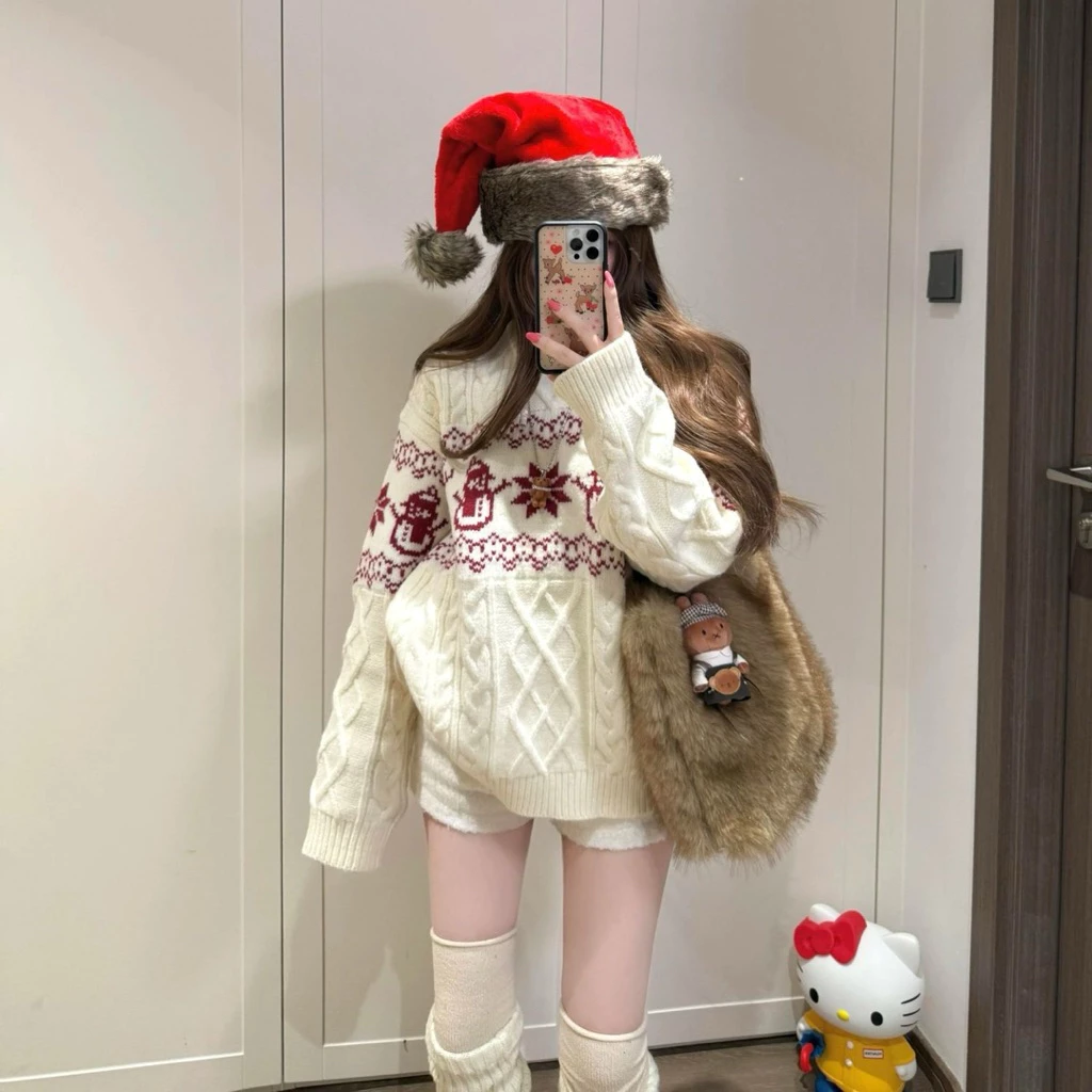 [KÈM ẢNH THẬT] ÁO SWEATER LEN NOEL DÀY DẶN QC