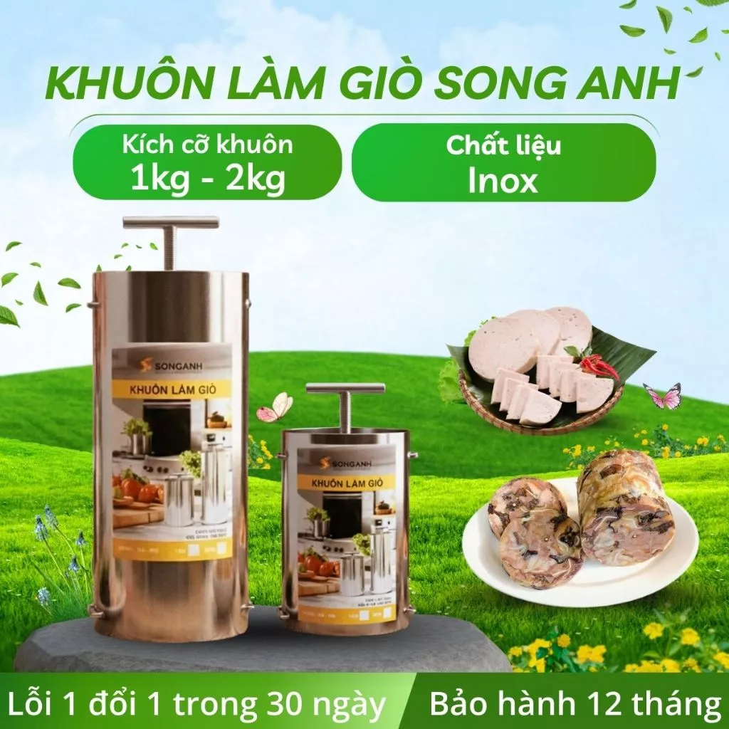 Khuôn Làm Giò Khuôn ép Giò Tất Cả Cỡ - 1kg,2kg - Khuân Giò Inox, Giò Xào, Giò Thủ, Giò Đông, Giò Tết