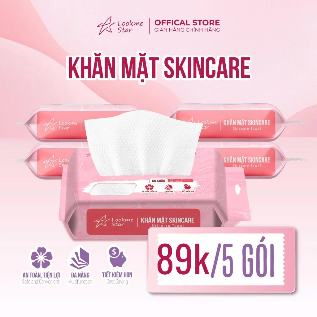 Khăn khô đa năng Lookme Star dạng để bàn, dùng một lần; có thể sử dụng cả khô lẫn ướt