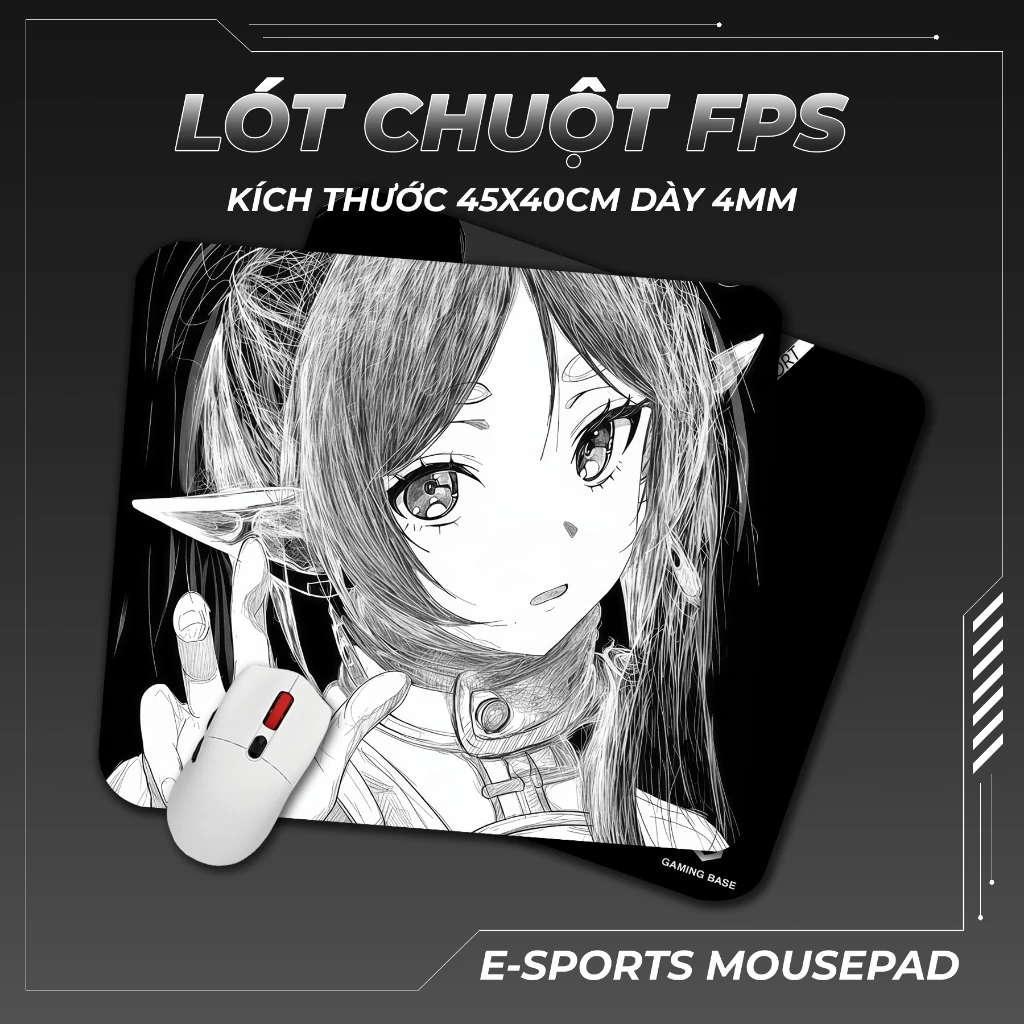 Lót chuột gaming FPS kích thước 45x40cm độ dày 4mm chuyên game, bề mặt speed di chuột cực mượt