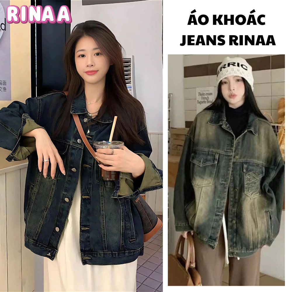Áo khoác Denim MIAA unisex form rộng trơn basic, áo bò form rộng nam nữ đủ size s_XL