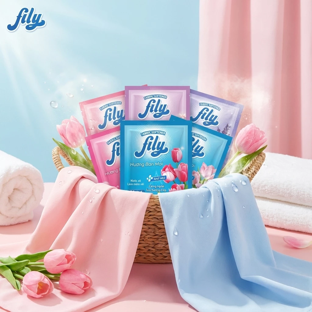 HÀNG TẶNG - Gói Nước Xả Vải Fily Hương Nước Hoa 20ML, Gói Xả Vải Đậm Đặc Lưu Hương 48h Làm Mềm Vải