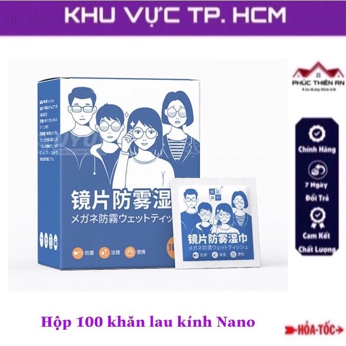 Combo 3 Hộp 100 khăn lau kính Nano, chống bám hơi nước, chống bụi bẩn