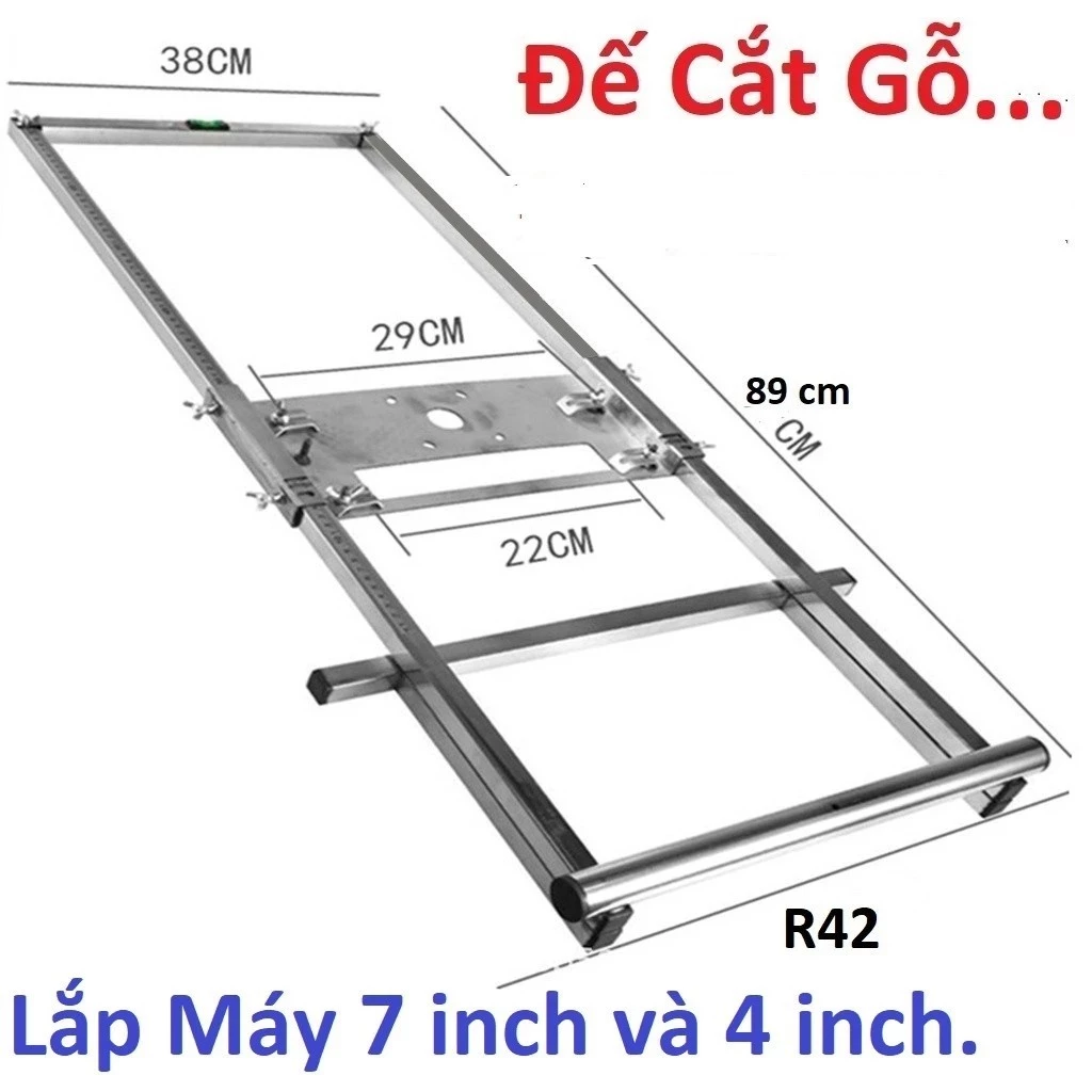 Khung Gắn Máy Cắt Cầm Tay Inox 0–750mm – Thước Kê Cắt Thẳng Chính Xác Cho Thợ Mộc