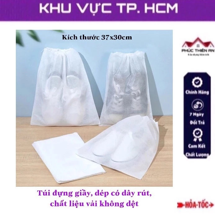 Combo 10 [Siêu rẻ] Túi đựng giầy dép chất liệu vải không dệt, có dây rút - chống bụi bẩn hiệu quả