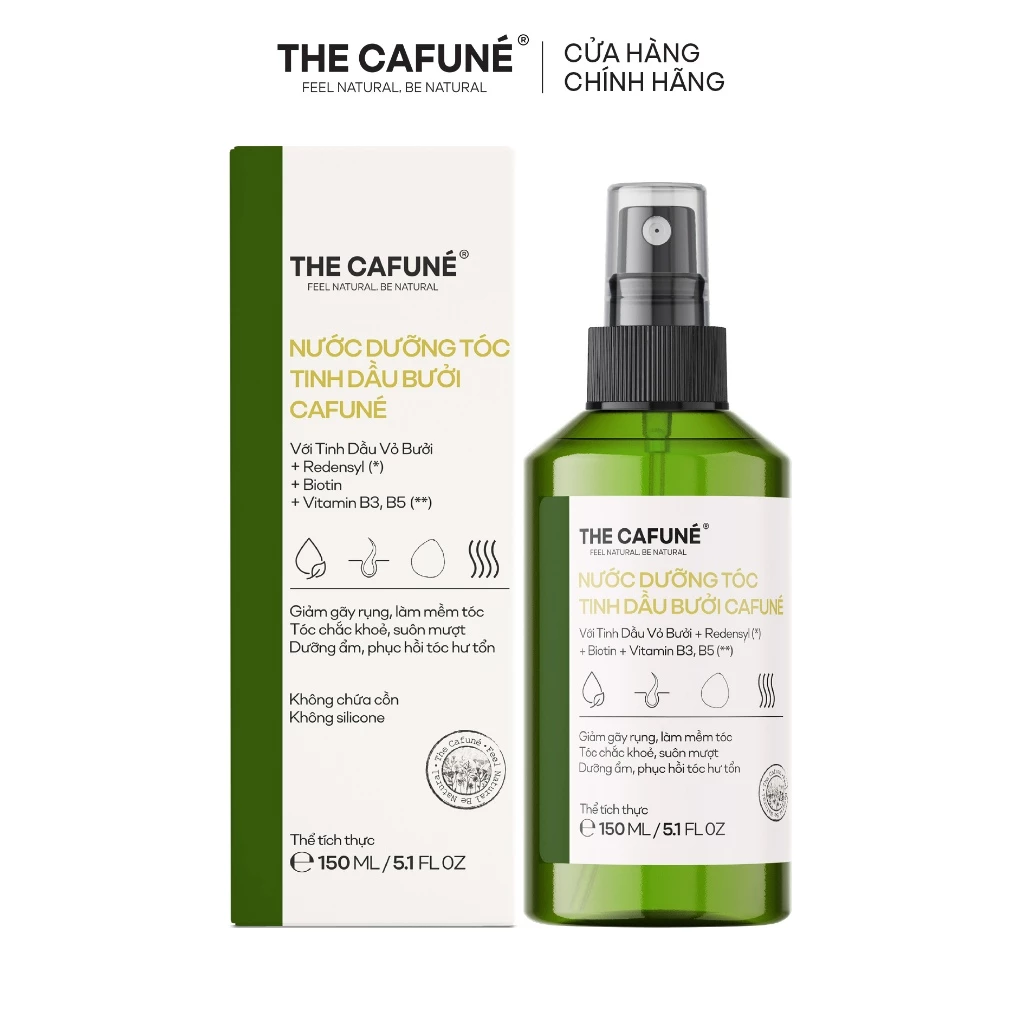 Nước Dưỡng Tóc Tinh Dầu Bưởi The Cafuné 150ml, Chăm Sóc Tóc Không Bết Rít, Không Chứa Cồn