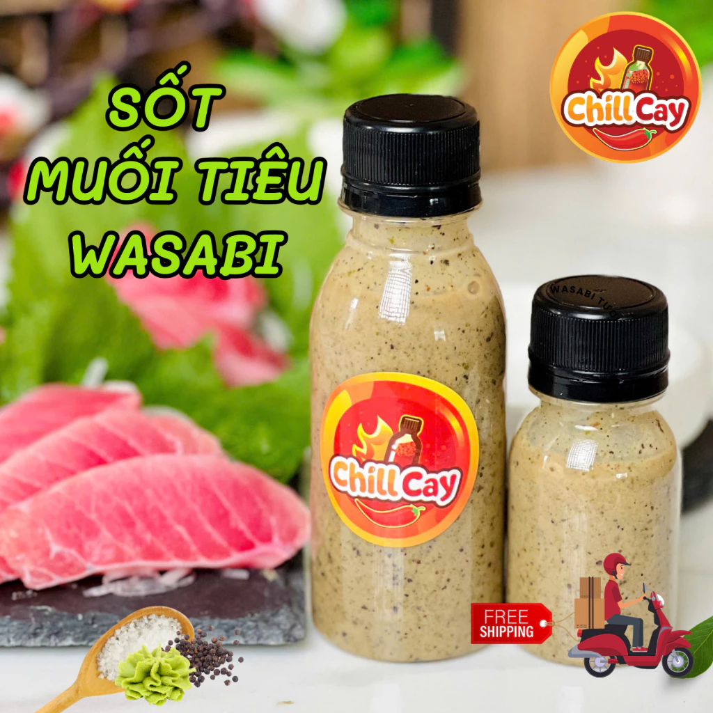 Sốt Muối Tiêu Wasabi CHILLCAY Chai 150gr Dùng Chấm Hải Sản Luộc Thịt Luộc Đồ Nướng Tăng Hương Vị Cho Món Ăn