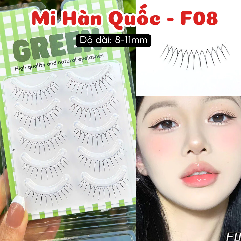 Mi giả gân trong hàn quốc F08 tự nhiên 5 cặp Thuỷ Mi