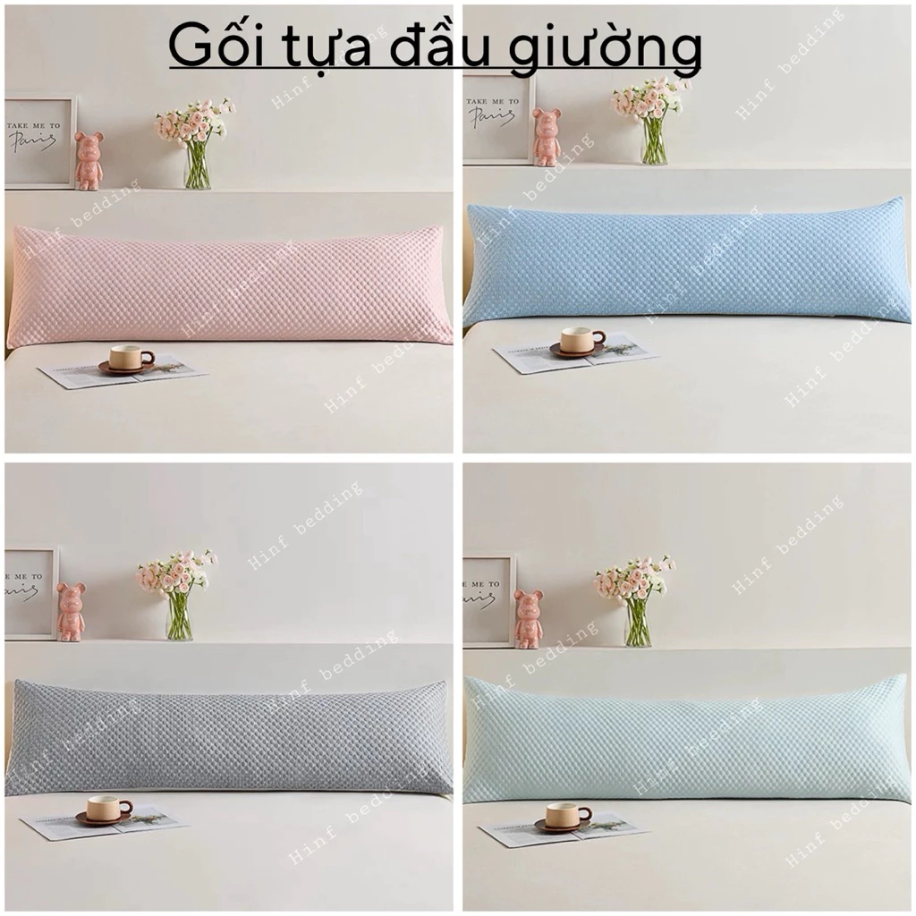 Gối tựa đầu giường, gối ôm, gối chắn, gối đôi lụa băng lạnh 2 lớp siêu mát mềm mịn hàng cao cấp