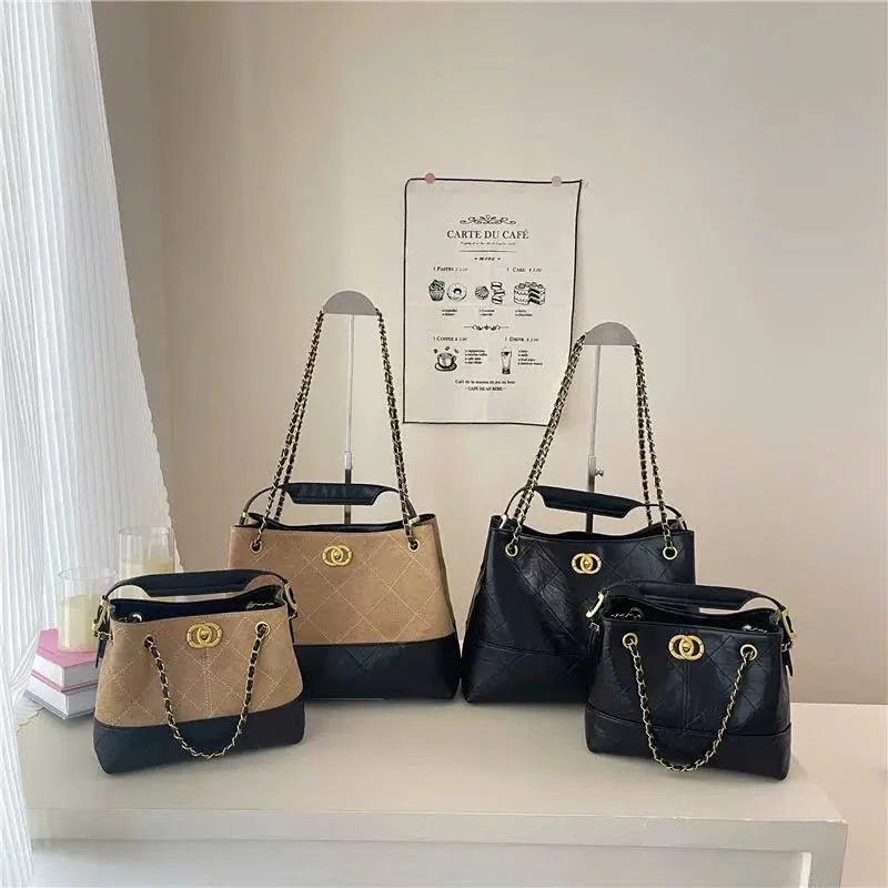 Túi đeo vai và đeo chéo da mềm mại phối màu tinh tế 2 size 812 lý tưởng cho mọi mục đích sử dụng