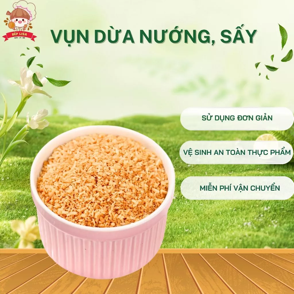 Vụn dừa nướng, sấy thơm béo - Nguyên liệu làm topping trà sữa