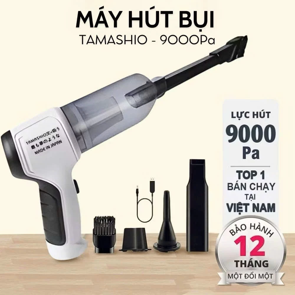 Máy Hút Bụi Cầm Tay Không Dây Nhật Bản TAMASHIO 6 đầu,WIRELESS VACUUM CLEANER, Máy Hút Bụi Ô Tô, Giường Nệm BH 24 Th