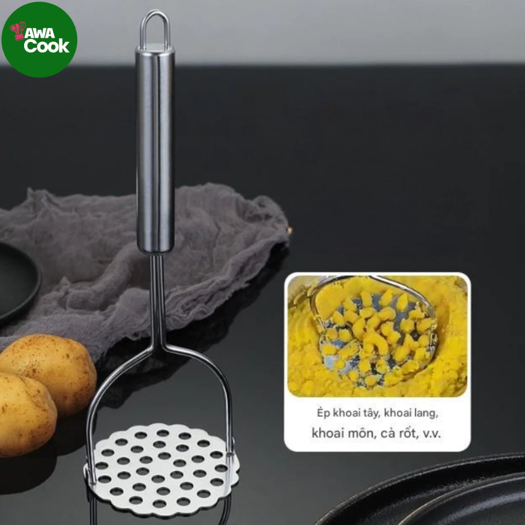 Dụng cụ nghiền khoai tây trái cây rau củ được làm từ thép không gỉ cầm chắc tay