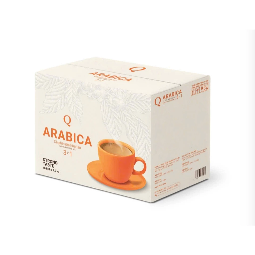 Thùng 10 bịch Cà Phê ARABICA Trần Quang Bịch To (bịch 60 gói x 20gr)