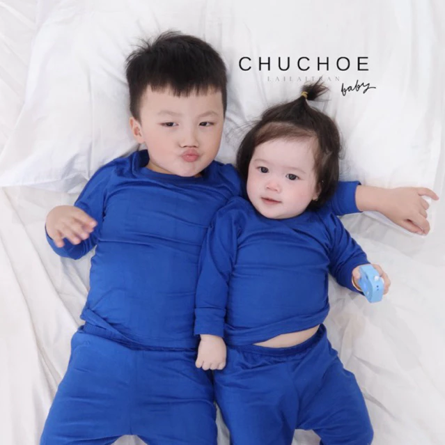 Bộ thun lạnh tay dài quần dài CHUCHOE Baby cho bé , trai bé gái ( 5-20kg ) đang được đối chiếu cho người mua tại Việt Nam