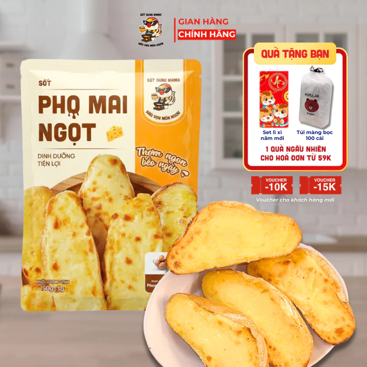 Sốt Phô Mai Ngọt Dung Mama ăn trực tiếp, dùng nướng bánh mì, sốt mỳ ý, làm sốt chấm khoai, gà chiên