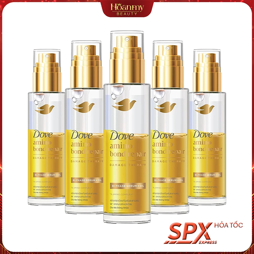 Serum + Dầu dưỡng tóc Dove 2 trong 1 chứa 7% Amino Acid cho tóc bóng 5X