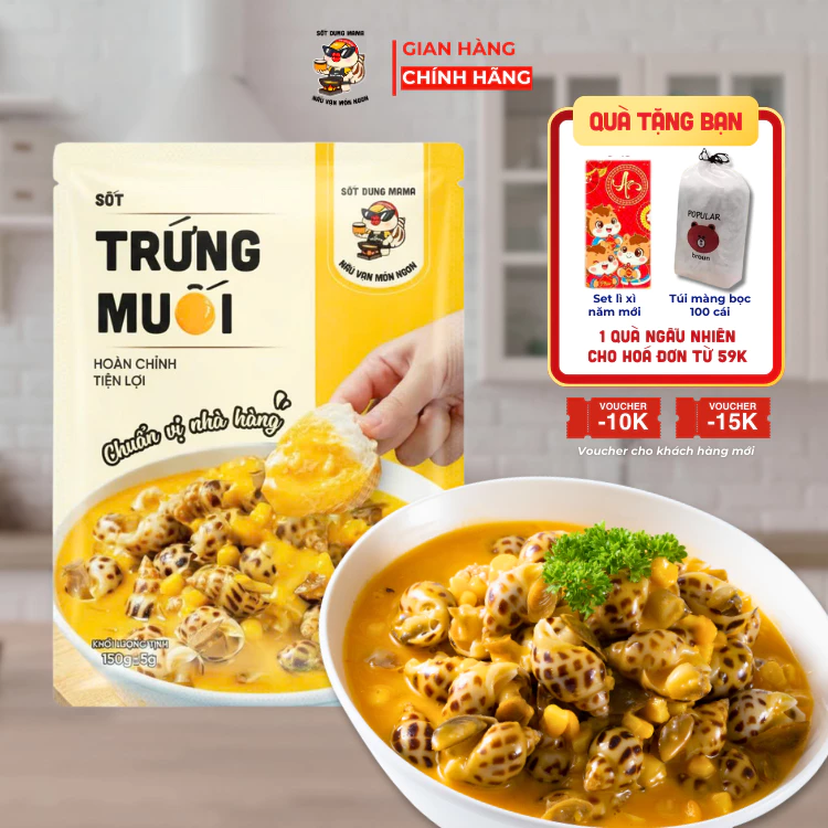Sốt Trứng Muối Dung Mama đa dụng cho các món ốc, tôm, hàu hải sản, mì ý, thịt nướng chấm sốt