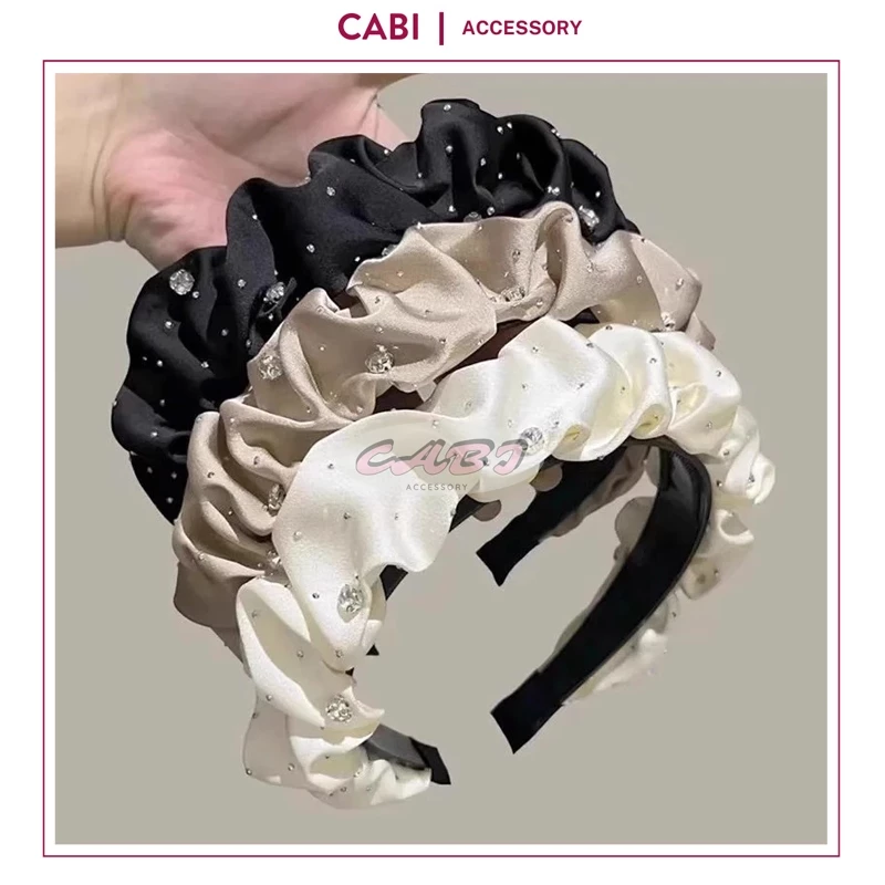 CB70 - Bờm/Băng đô Vải Nhăn Đính Đá long lanh, dễ thương cho nữ