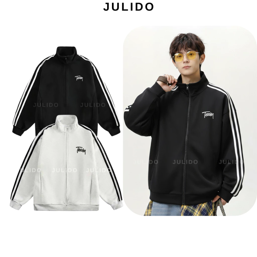 Aó khoác  nam nữ form rộng JULIDO chất nỉ hai da