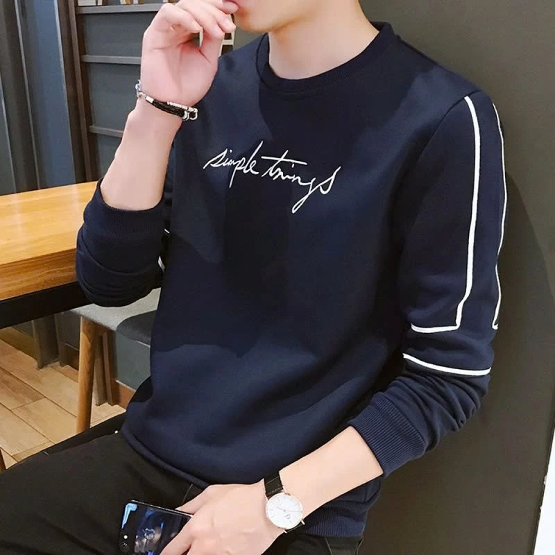 Áo thun nam tay dài SIMPLE phong cách hàn quốc vải thun nỉ da cá mặc quanh năm FAMMILYSHOP