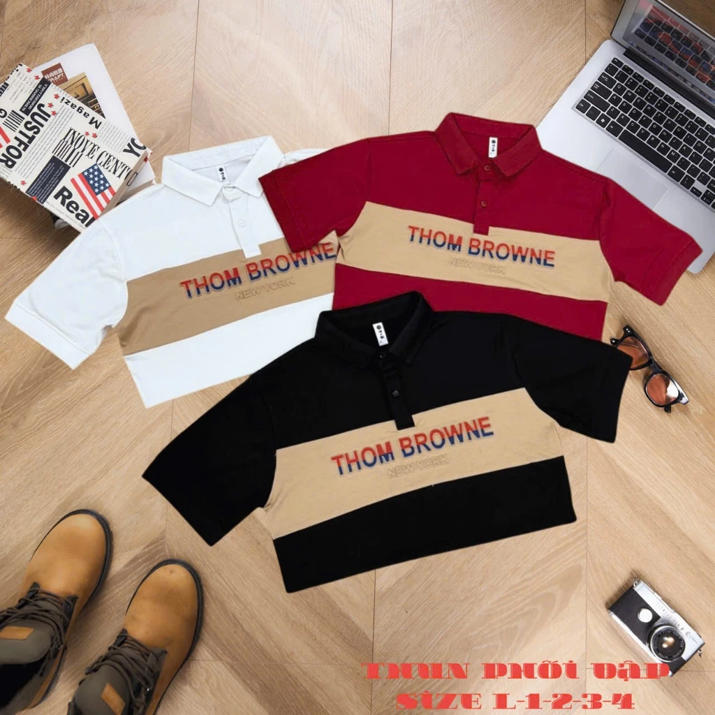Áo thun nam có cổ tay ngắn polo nam boy phố chất liệu thoáng mát co giãn TH