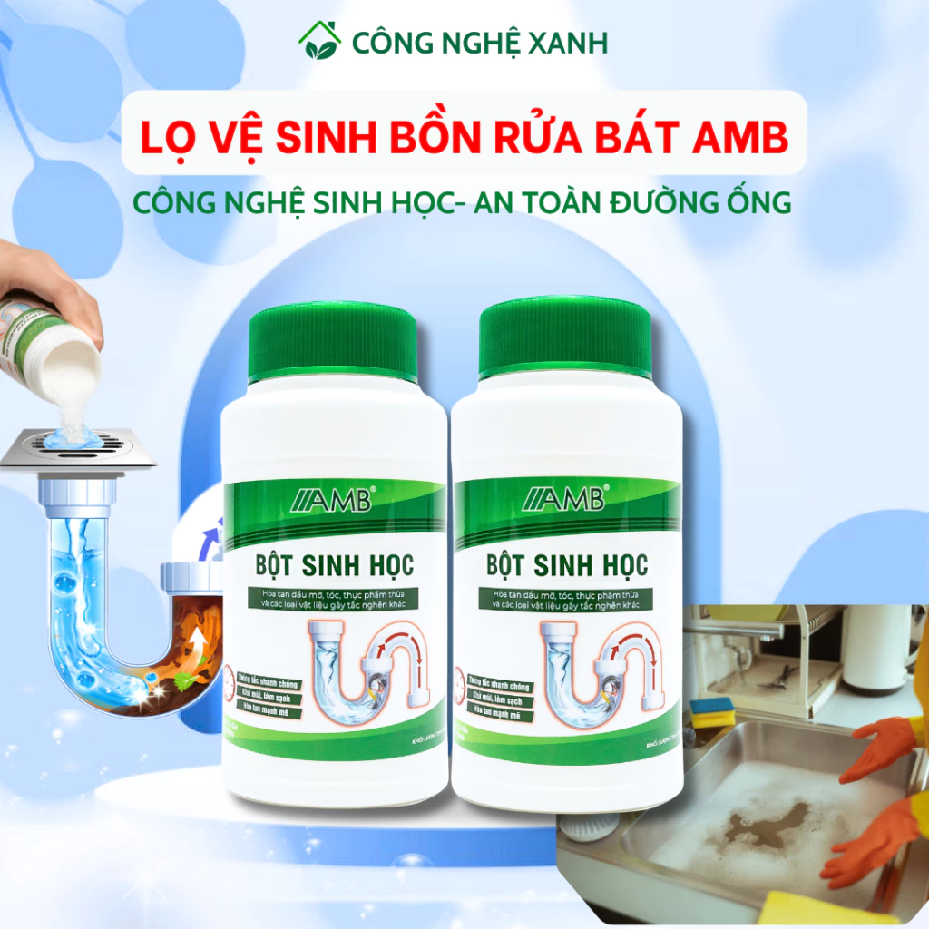 Lọ sinh học đa năng vệ sinh thông đường ống, an toàn cho đường ống bồn rửa bát, lavabo, bồn cầu