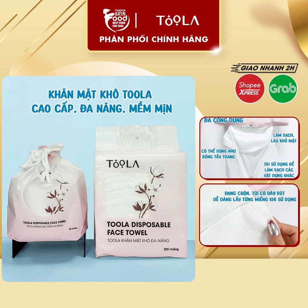 Khăn mặt khô đa năng cao cấp, mềm mịn TOOLA Disposable Face Towel