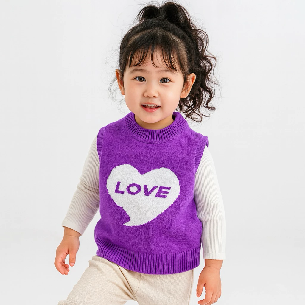 Áo gile len hàng đẹp dày dặn cho bé gái 8-22kg