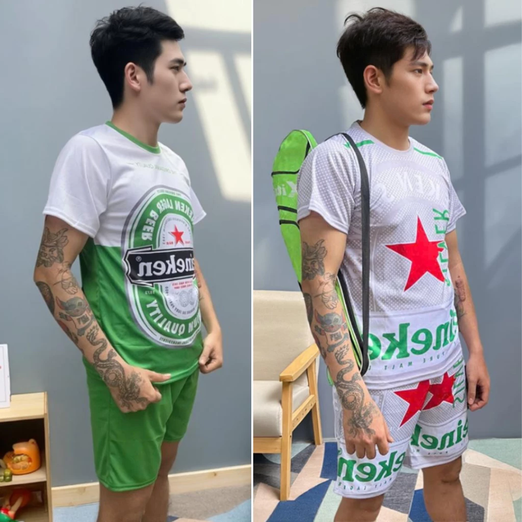 Bộ Đồ Nam Nữ In Hình CEN BẠC Ngắn Tay Cổ Tròn Họa Tiết Thời Trang Trẻ Trung KL7