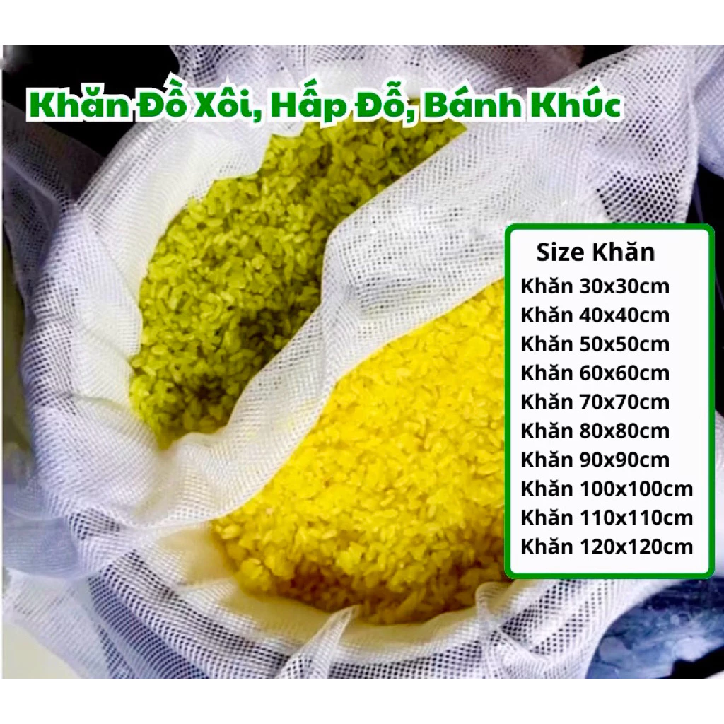 Khăn đồ xôi, hấp đỗ, bánh khúc chuyên dụng, bền sạch, có nhiều size