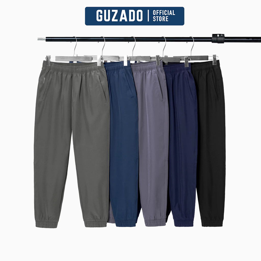 Quần jogger nam GUZADO thể thao, chất vải gió cao cấp, cạp chun co giãn, vận động thoải mái GDC02-GADC25W002