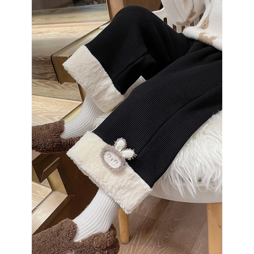 Quần  legging lót lông mùa đông cho bé gái dày dặn lót nhung giữ ấm quần legging bé gái chống gió quần ống rộng suông
